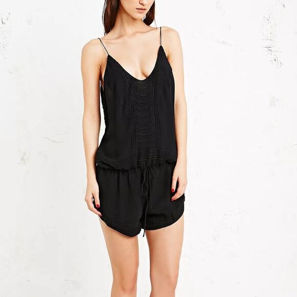 IRO black embroidered apoline playsuit romper size 34 - Picture 3 of 10